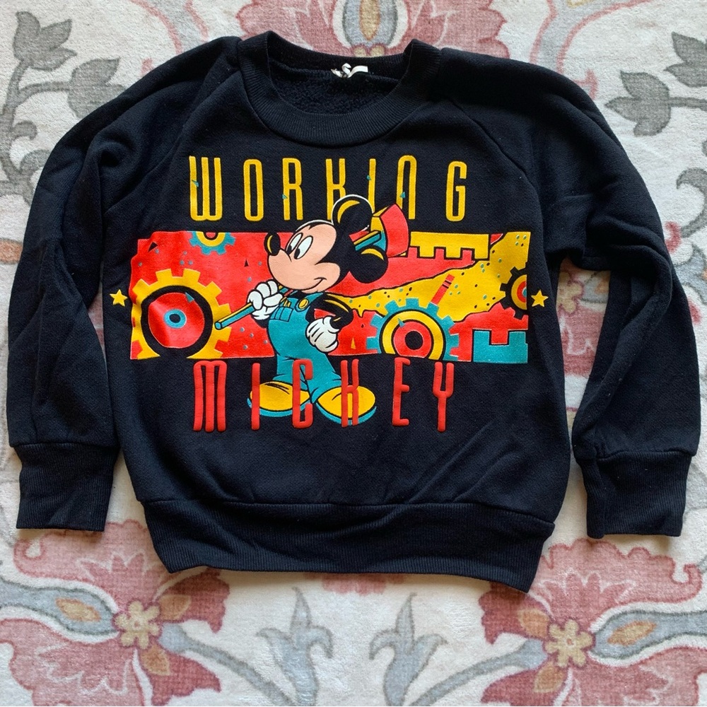 VTG Mickey Mouse Graphic Sweatshirt Working Mickey Size 2T‎